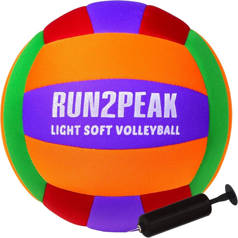 RUN2PEAK Super Soft Light Volleyball - Safe and Quiet Volleyball Ball for Indoor Outdoor Play - Official Size 5 Beginners Volleyballs Trainer for House Yard Beach Training - Image 1
